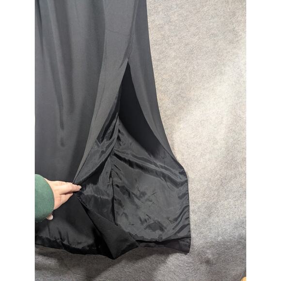 Stephen Yearick Black Formal Floral Beaded Top Evening Y2K Silk Dress Size 12 - Picture 3 of 12